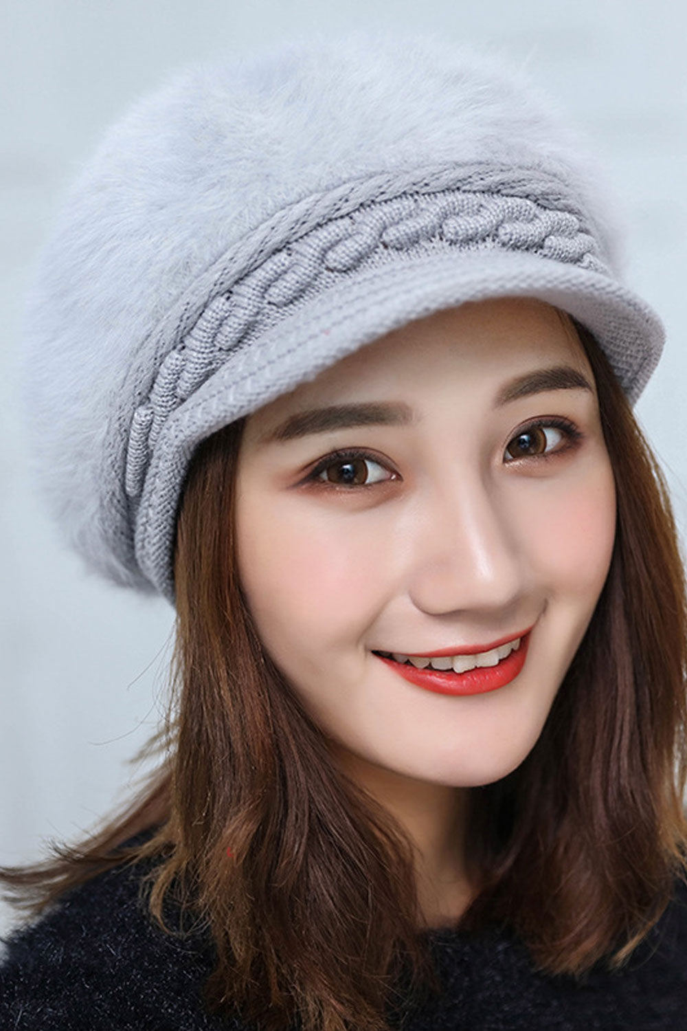 Women Comfortable Cozy Thick Dome Styled Solid Colored Knitted Hat