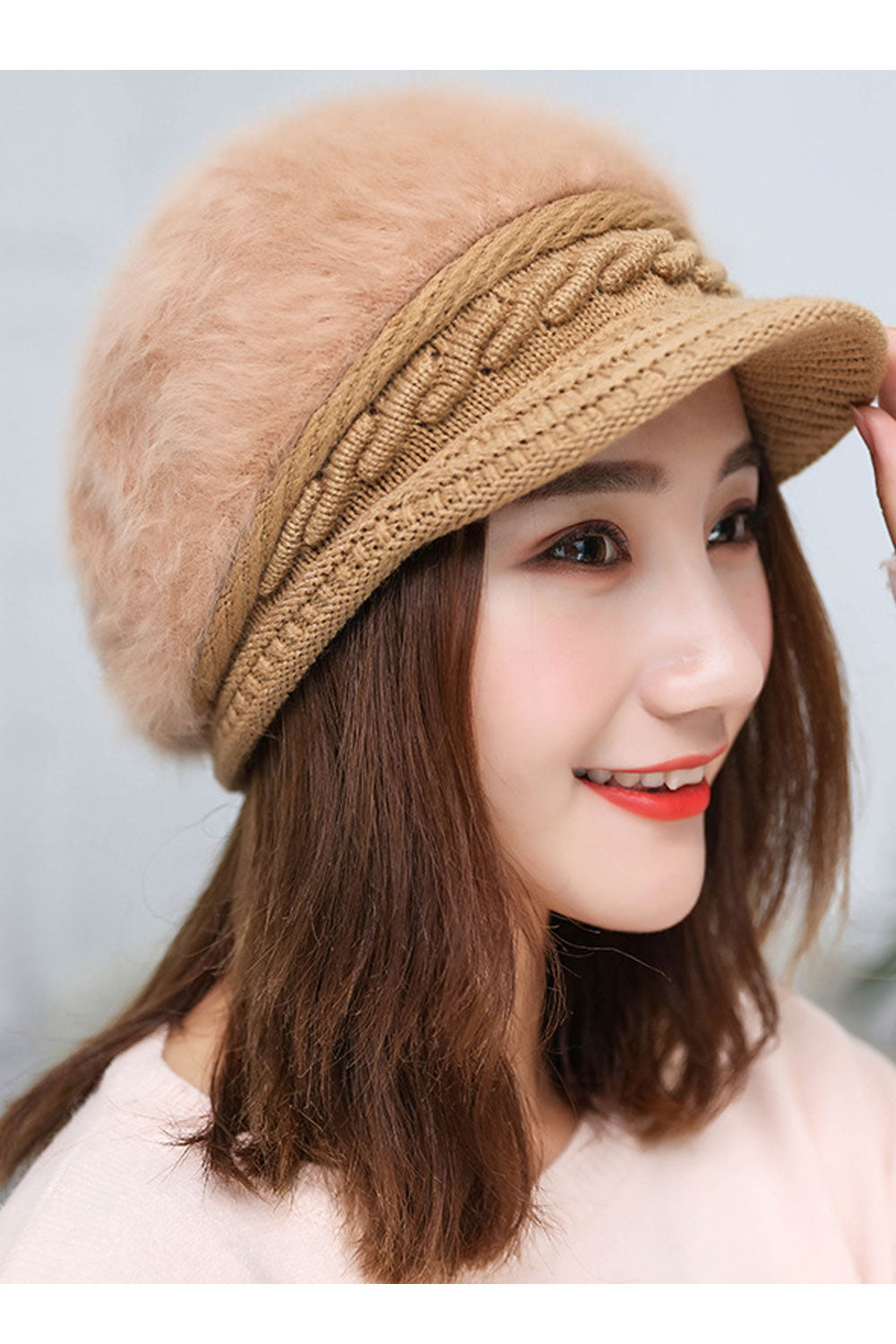 Women Comfortable Cozy Thick Dome Styled Solid Colored Knitted Hat