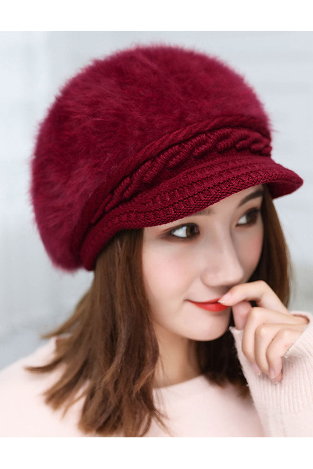 Women Comfortable Cozy Thick Dome Styled Solid Colored Knitted Hat
