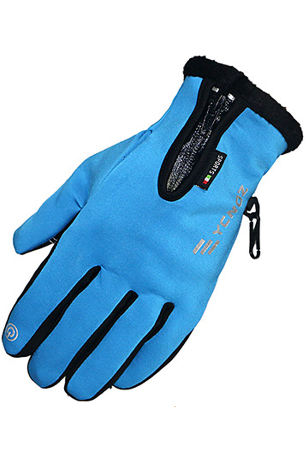 Women Waterproof Coldproof Zip Closure Leather Gloves