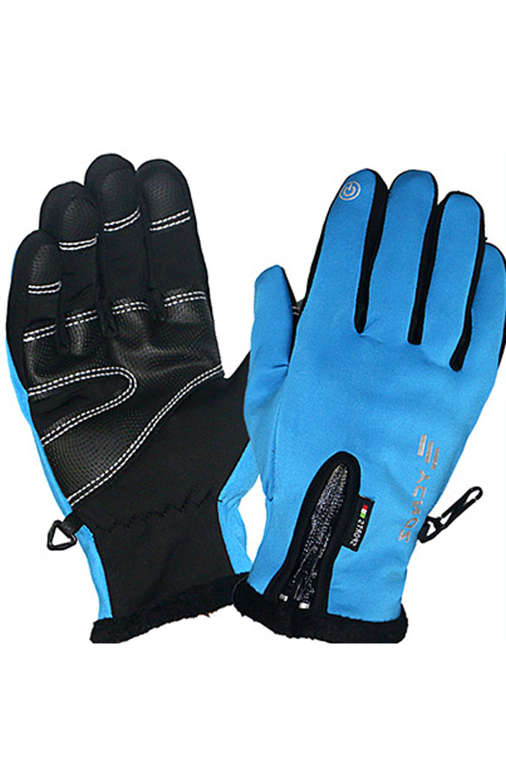 Women Waterproof Coldproof Zip Closure Leather Gloves