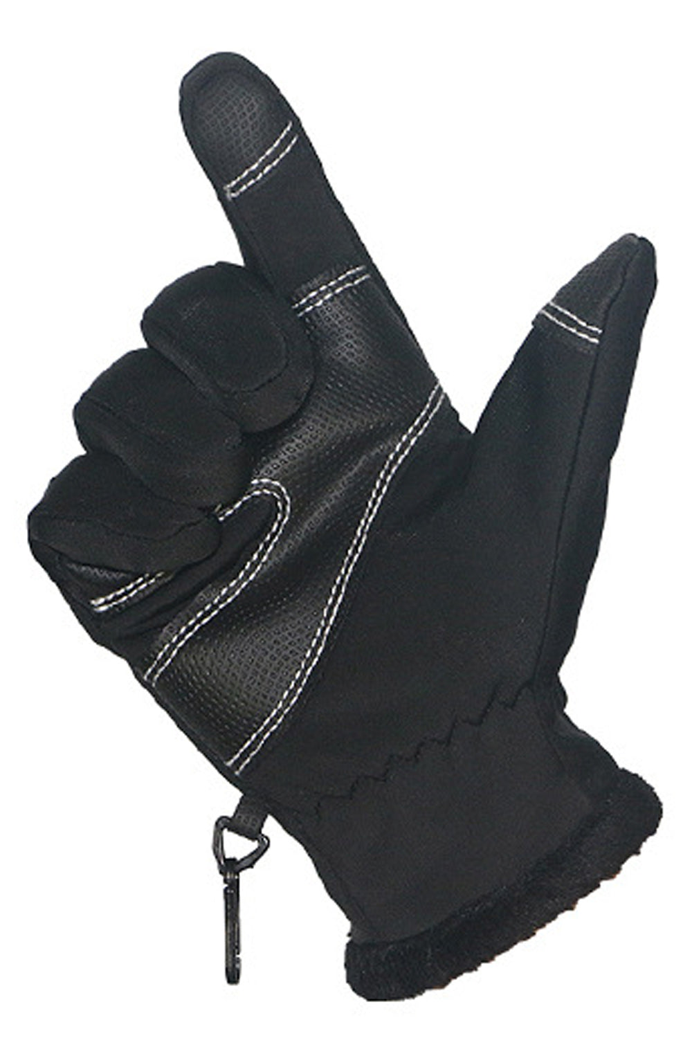 Women Waterproof Coldproof Zip Closure Leather Gloves