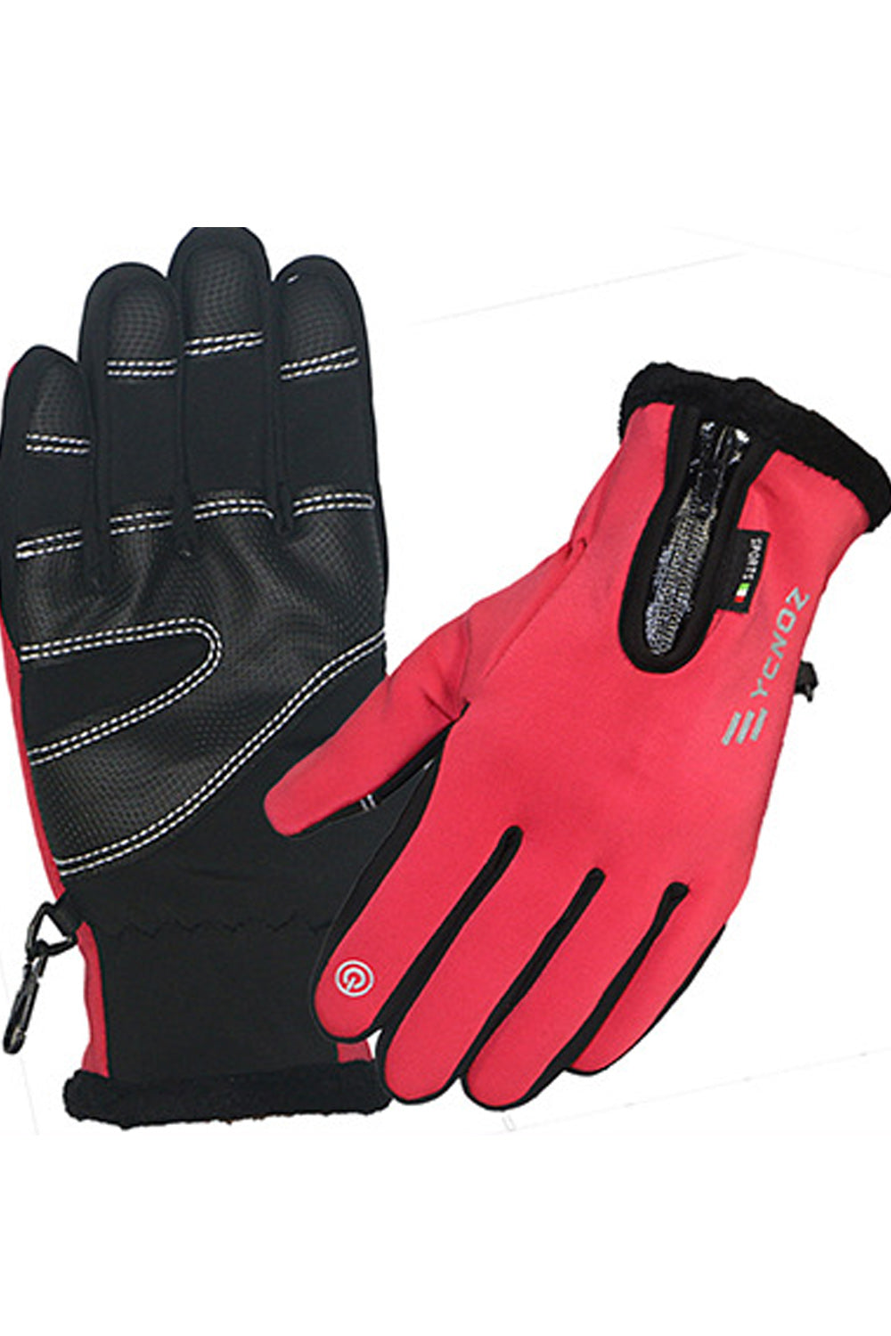 Women Waterproof Coldproof Zip Closure Leather Gloves