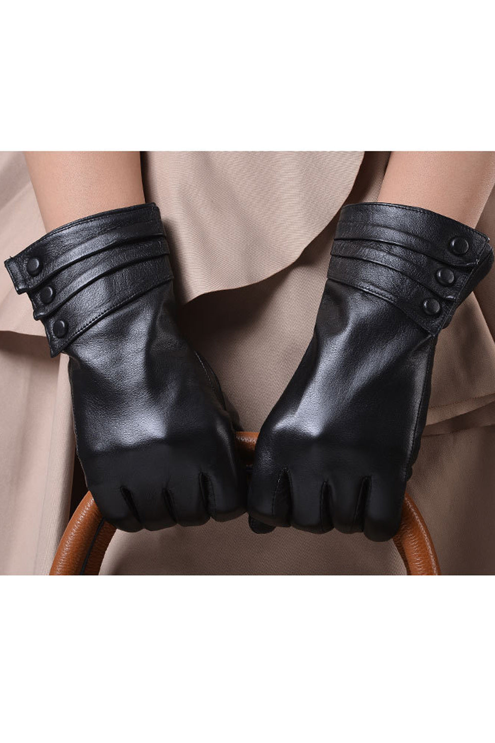 Women Trending Hand Protection Coldproof Winter Leather Gloves