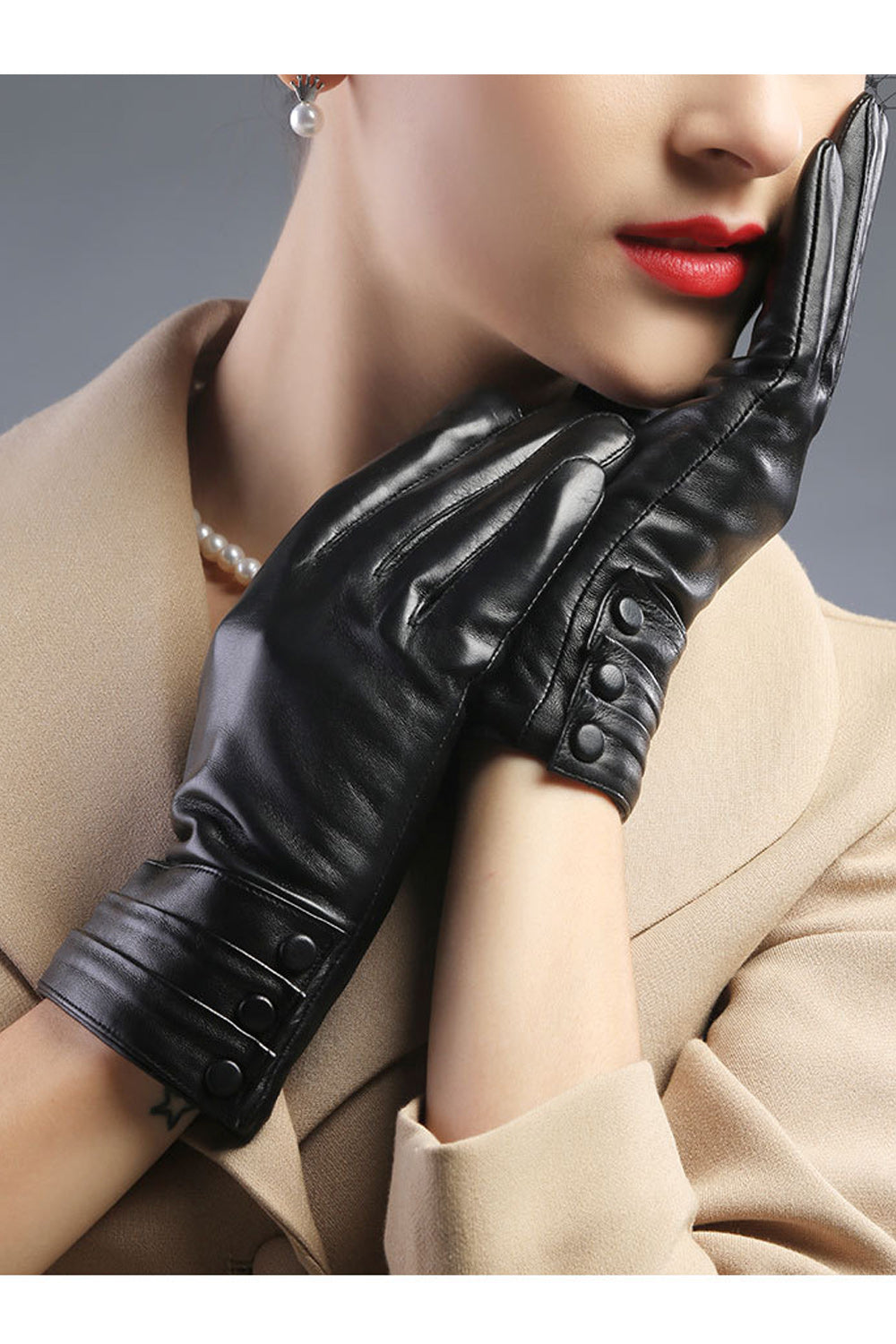 Women Trending Hand Protection Coldproof Winter Leather Gloves