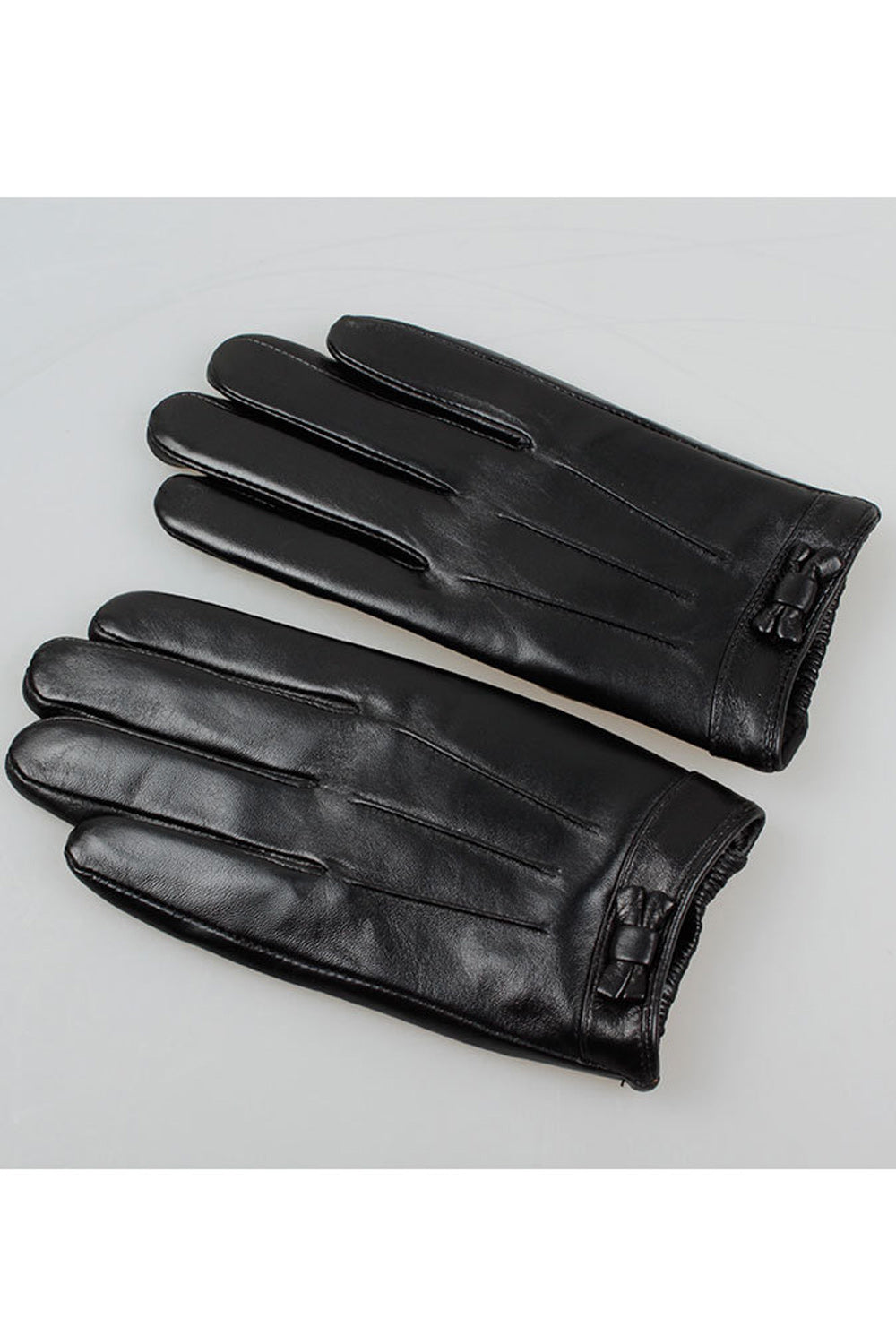 Women Non Slip Windproof Split Finger Leather Gloves