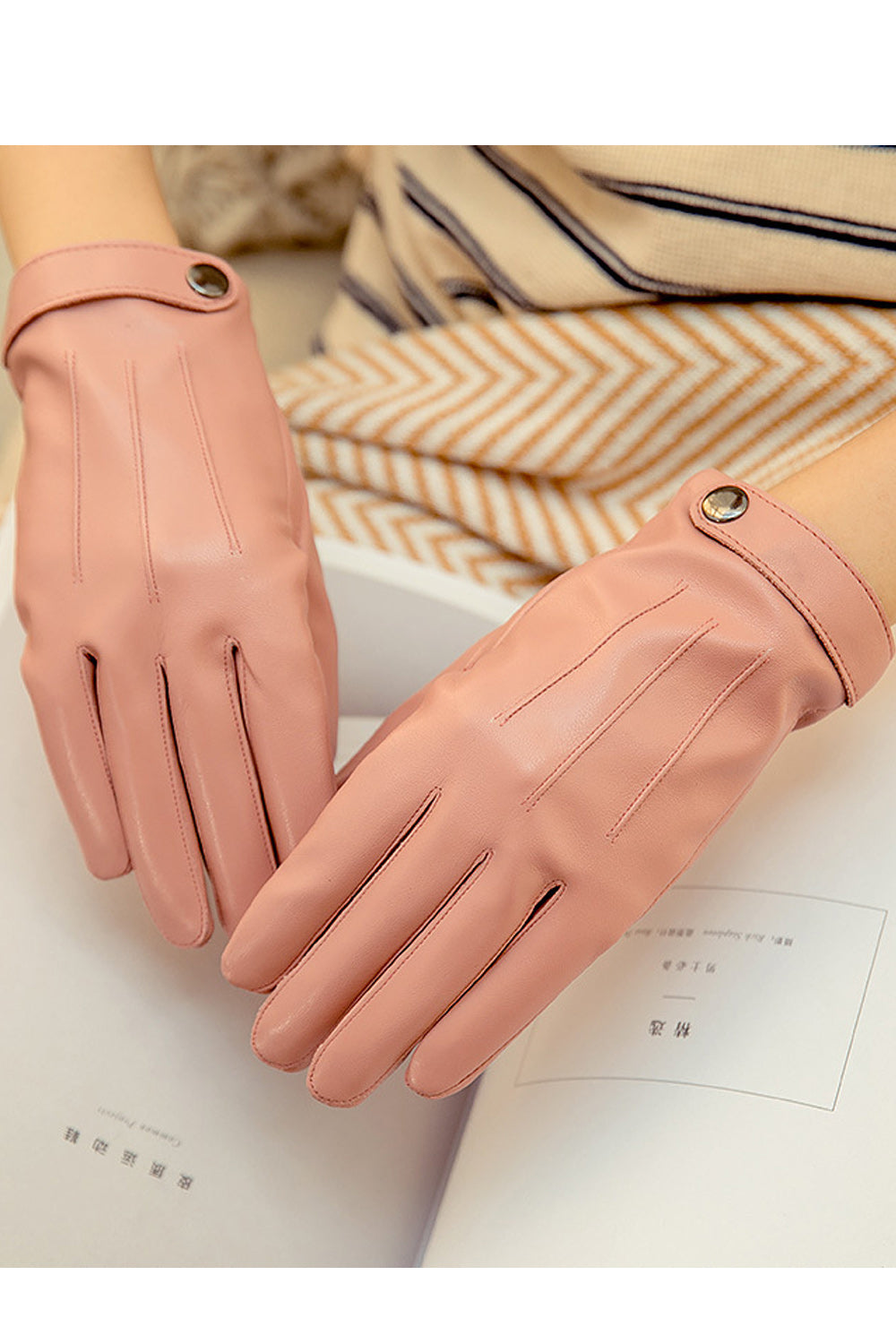 Women Coldproof Water Resistant Warm Winter Leather Gloves