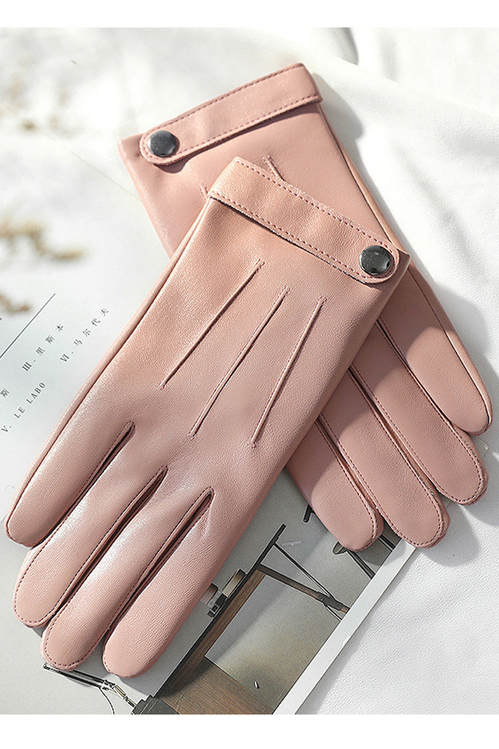 Women Coldproof Water Resistant Warm Winter Leather Gloves