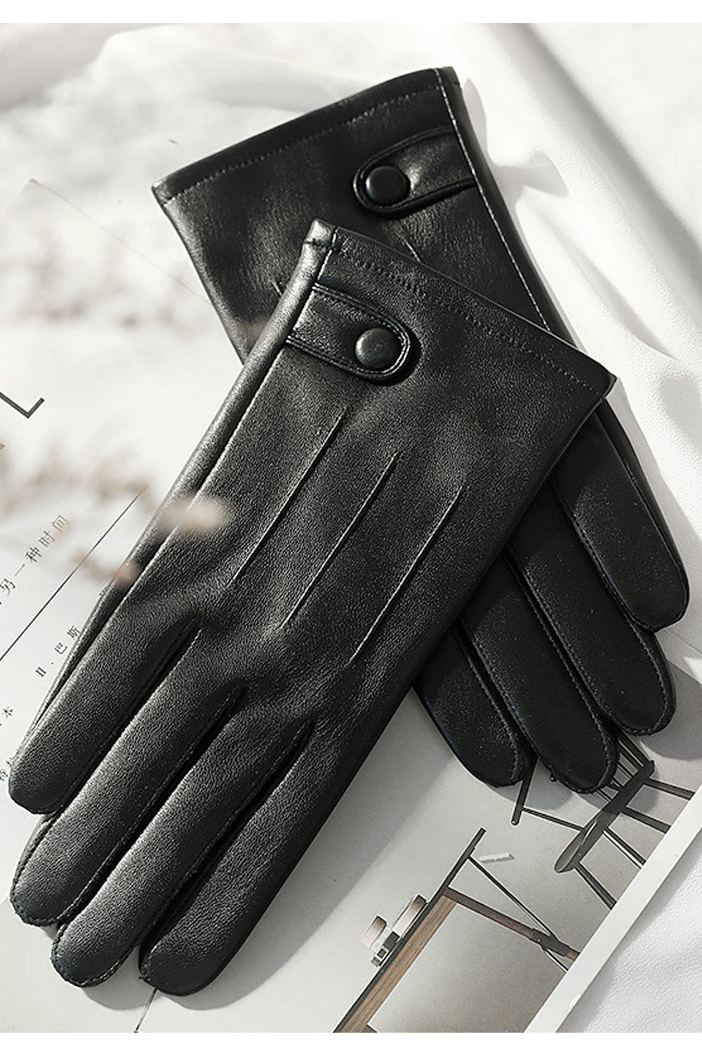 Women Coldproof Water Resistant Warm Winter Leather Gloves