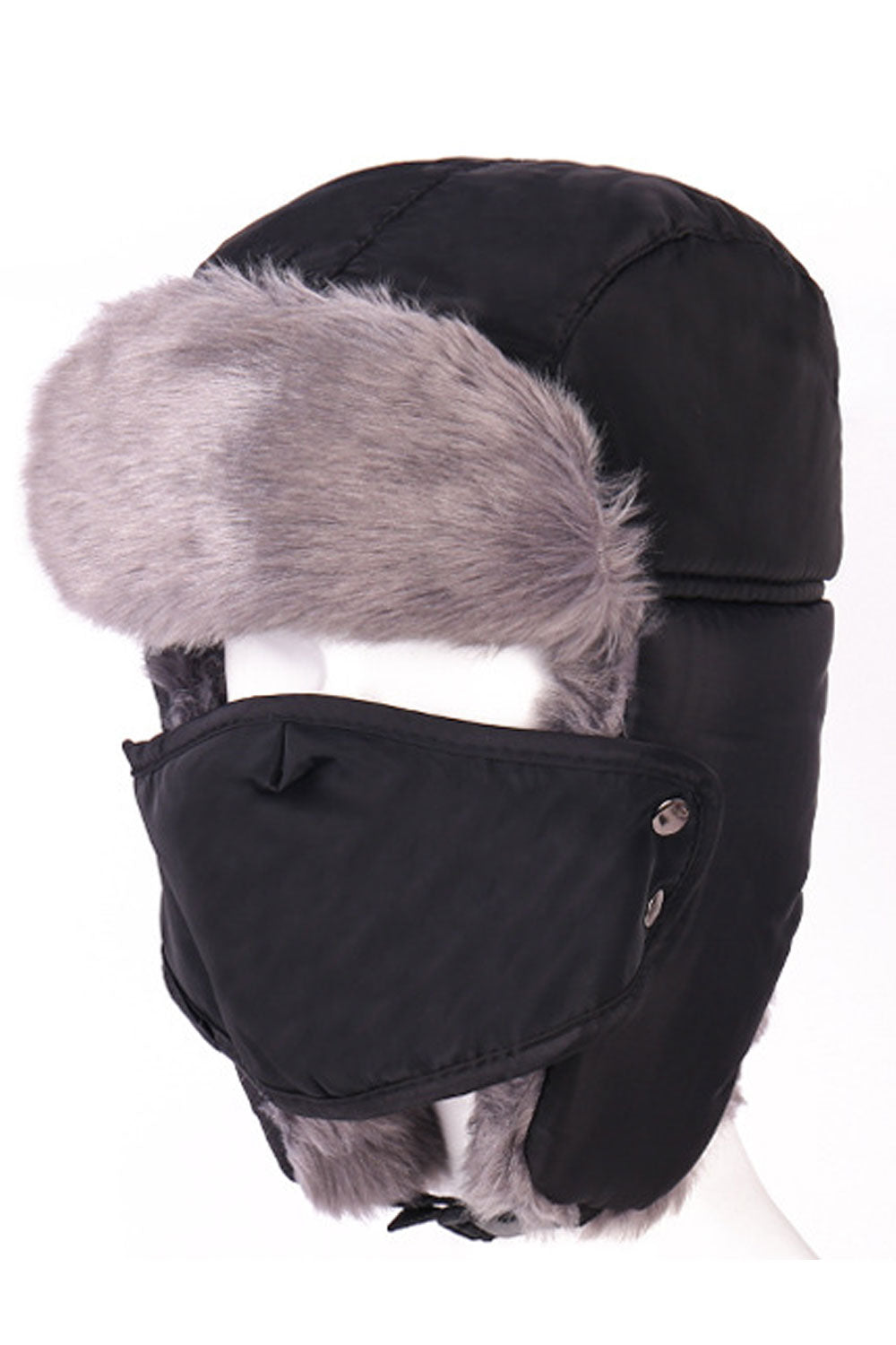 Women Warm Earmuffs Snap Closure Windproof Padded Hat