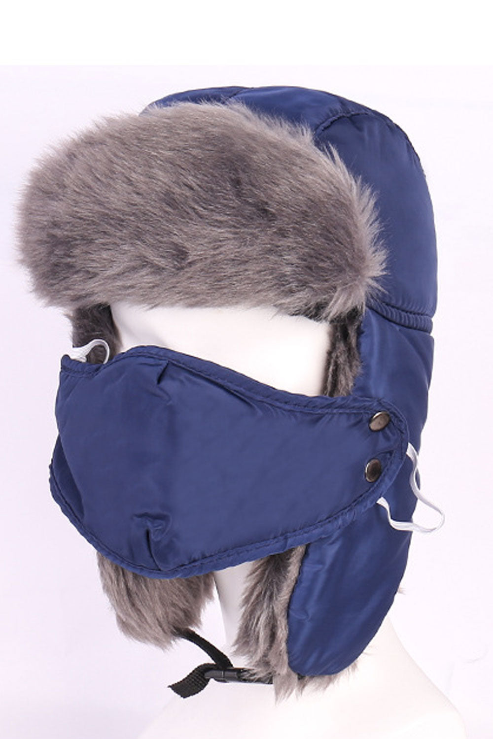 Women Warm Earmuffs Snap Closure Windproof Padded Hat
