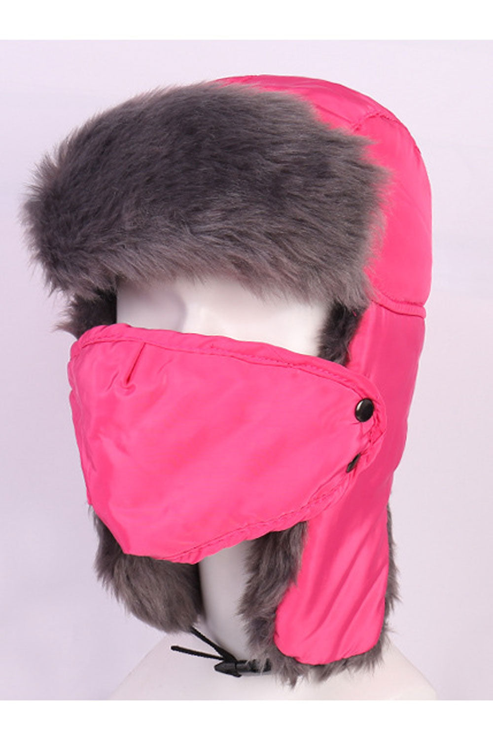 Women Warm Earmuffs Snap Closure Windproof Padded Hat