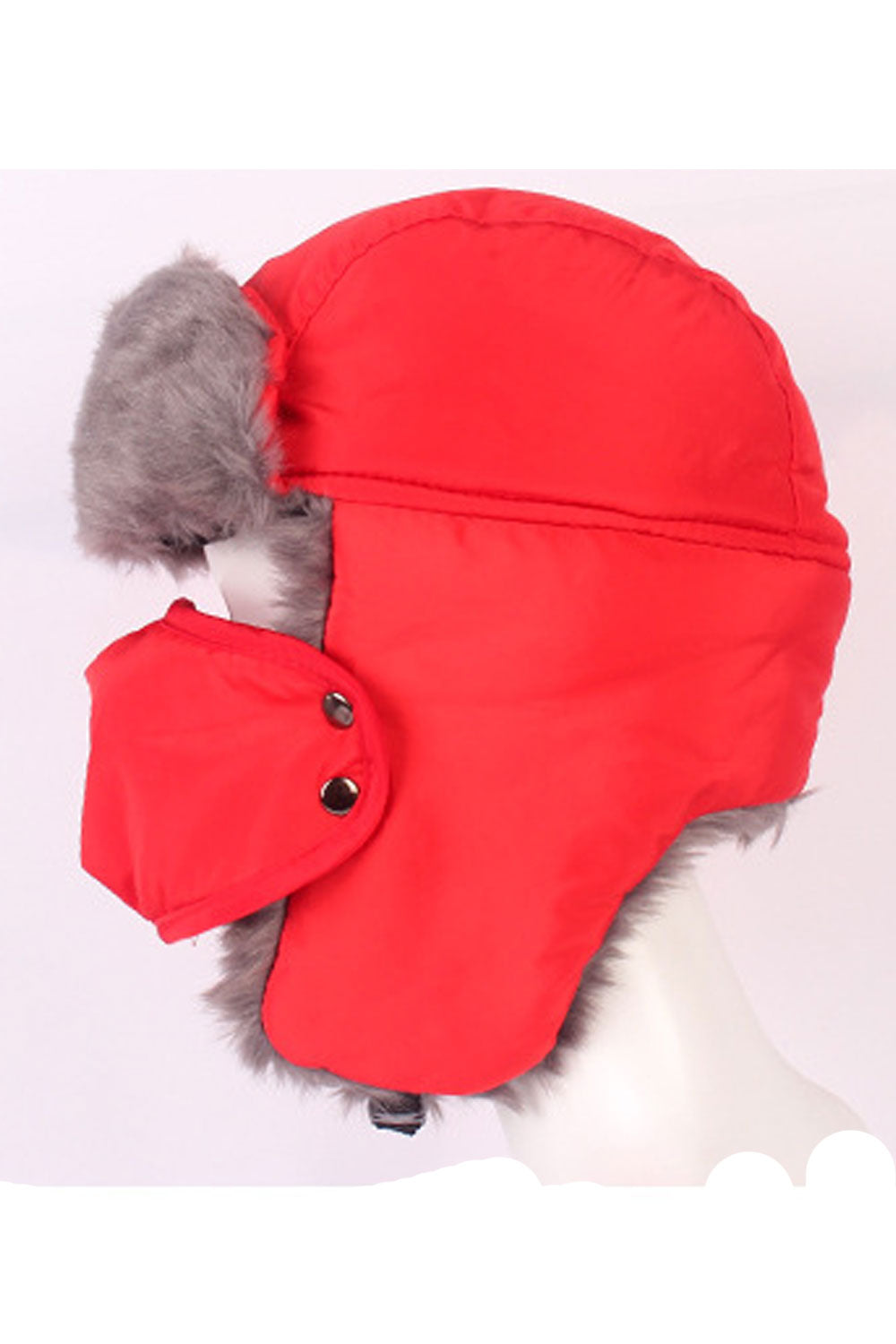 Women Warm Earmuffs Snap Closure Windproof Padded Hat