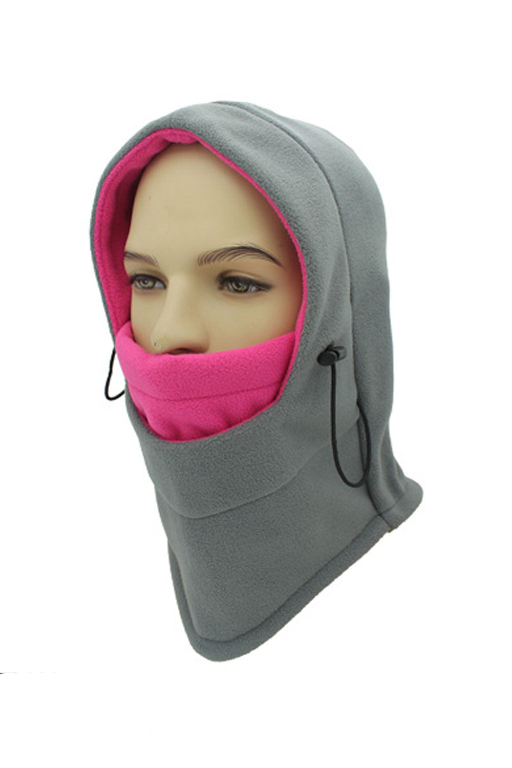 Women Adjustable String Face Mask Warm Padded Hat
