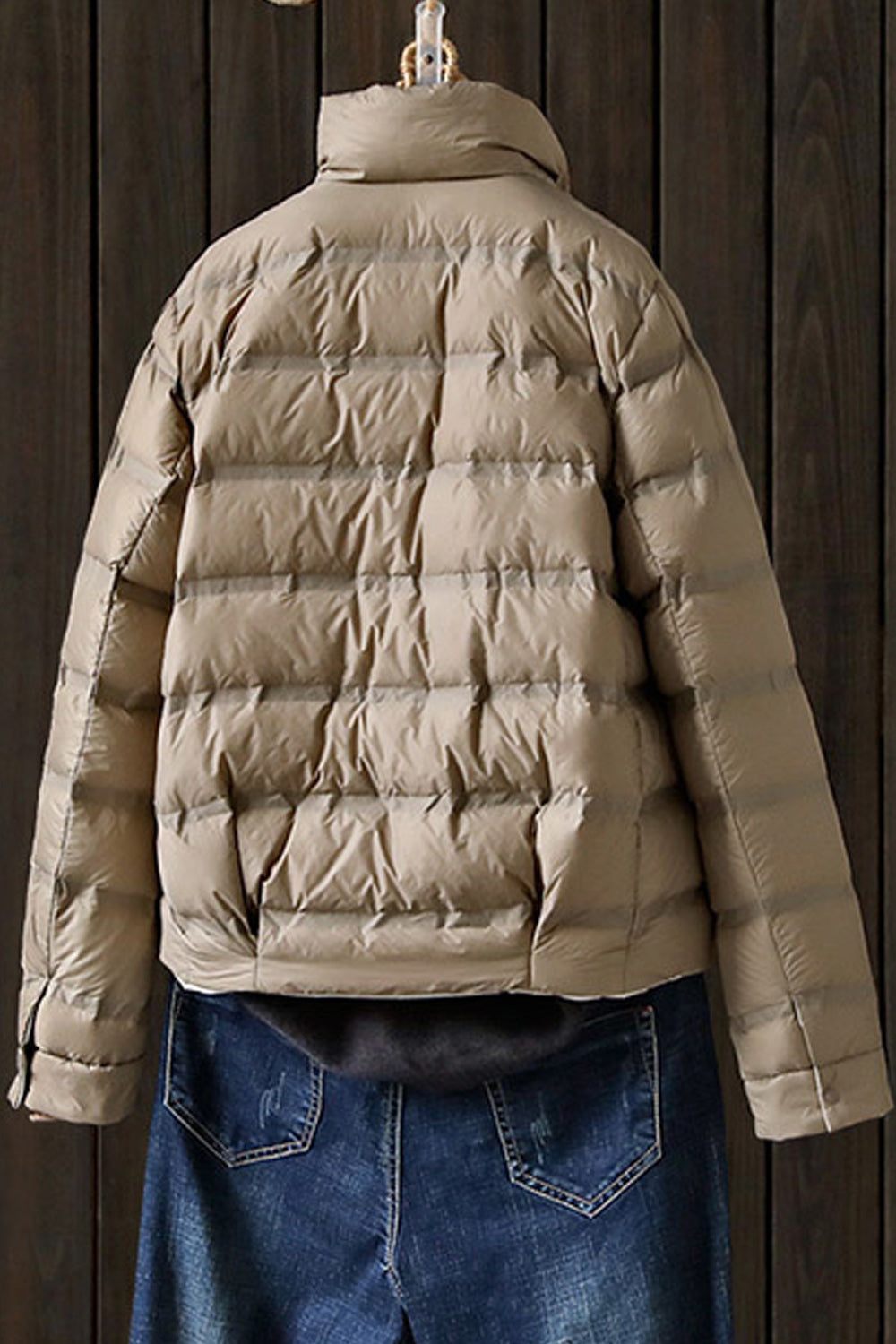 Women Classy Solid Colored Long Sleeve Warm Padded Jacket
