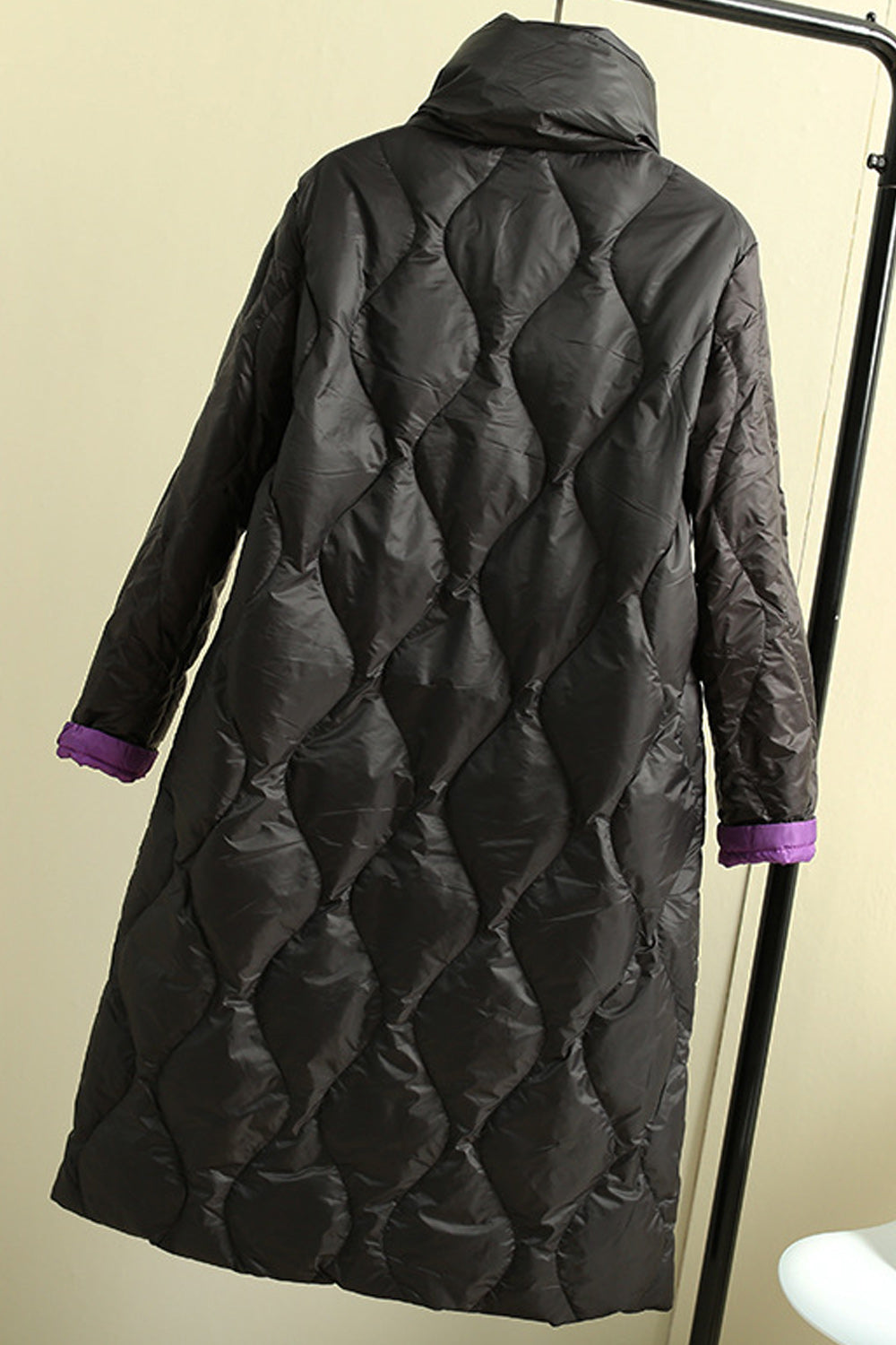 Women Stand Collar Neck Long Sleeve Loose Styled Warm Padded Jacket