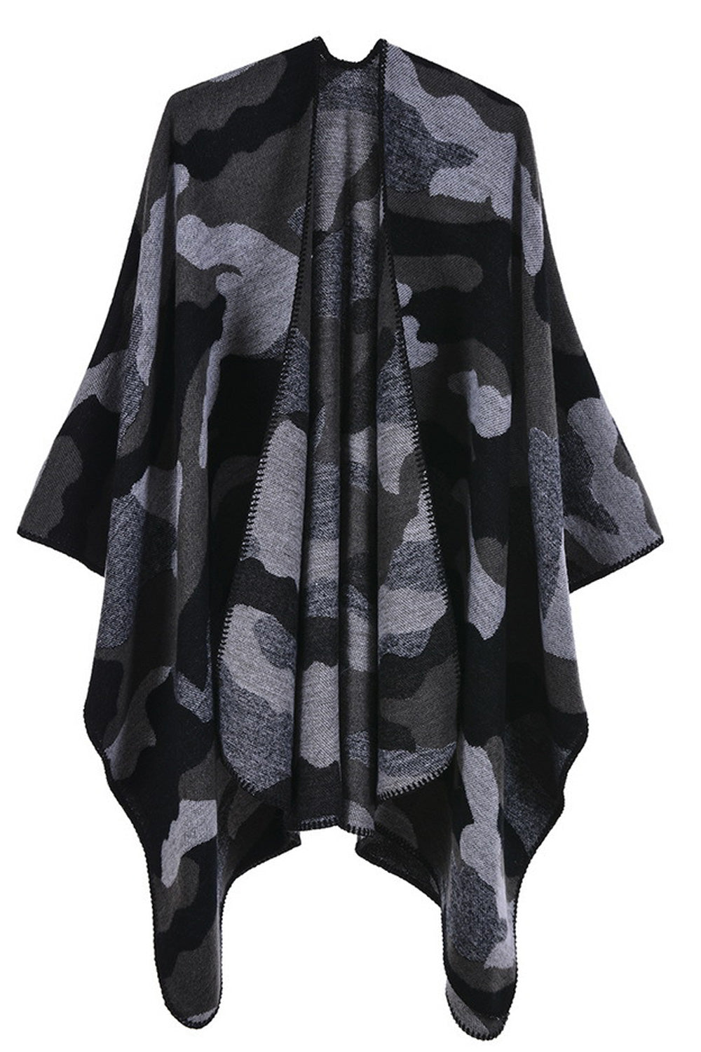 Women Stylish Camouflage Pattern Solid Colored Cozy Shawl