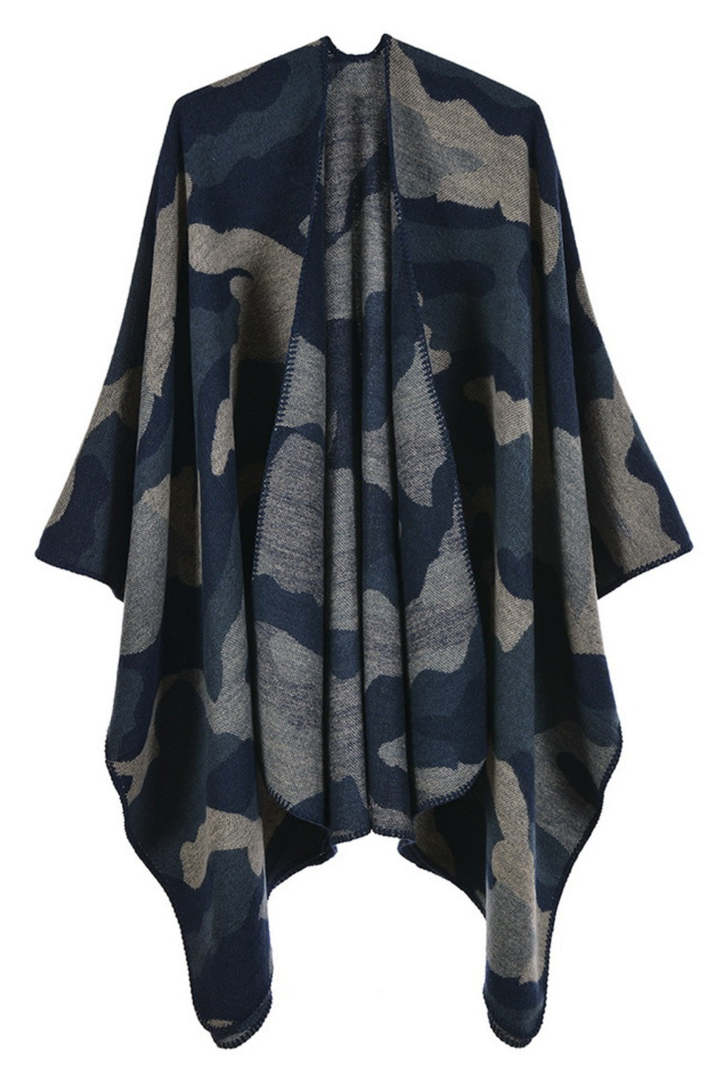 Women Stylish Camouflage Pattern Solid Colored Cozy Shawl