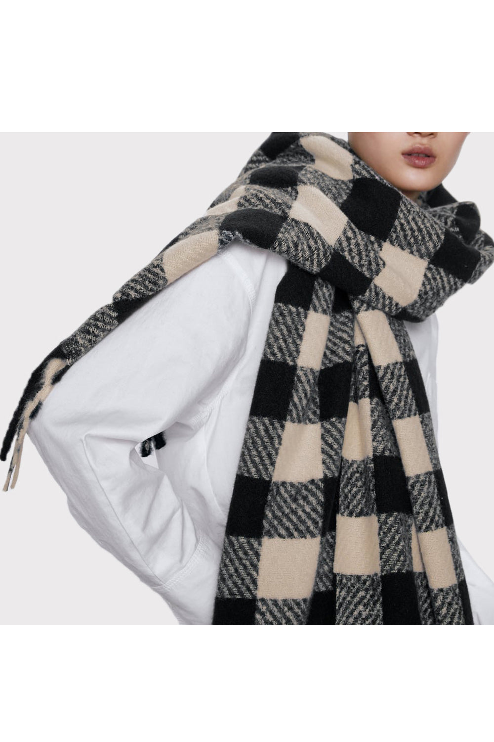 Women Charming Plaid Pattern Beautiful Tassel Decorated Shawl