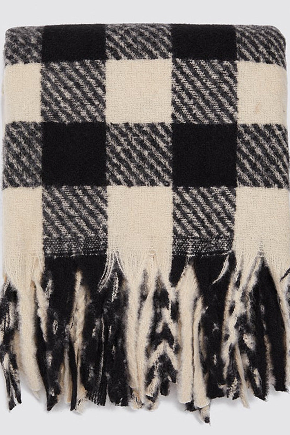 Women Charming Plaid Pattern Beautiful Tassel Decorated Shawl