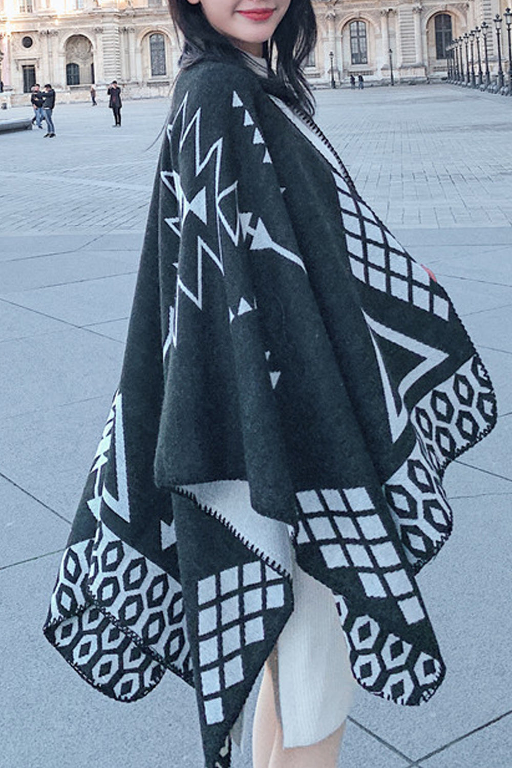 Women Fashionable Printed Pattern Cozy Soft Winter Shawl