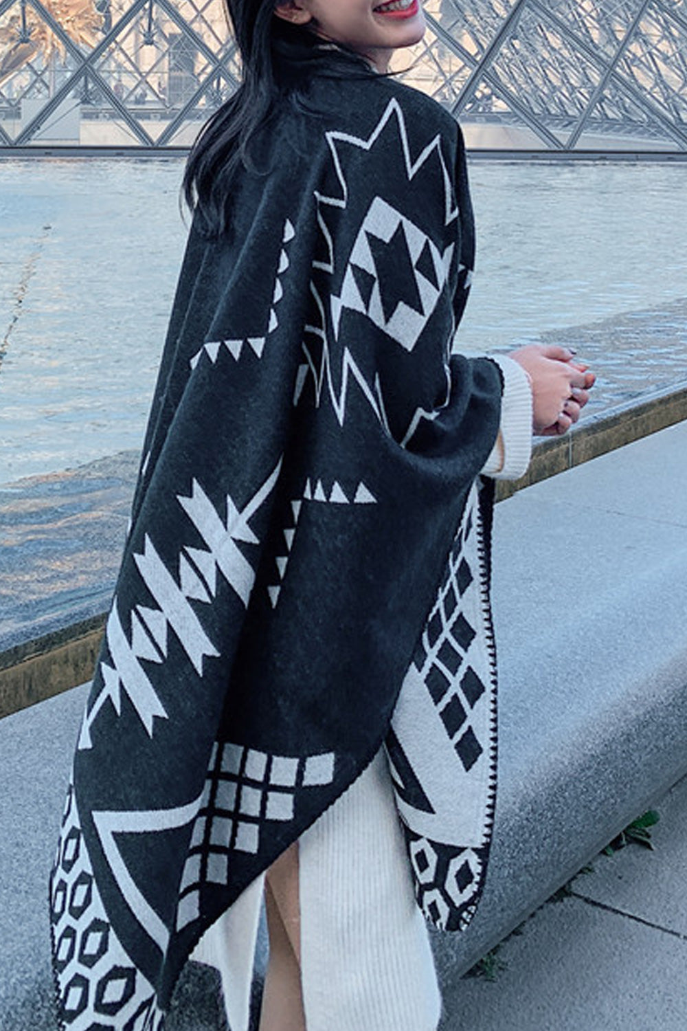 Women Fashionable Printed Pattern Cozy Soft Winter Shawl