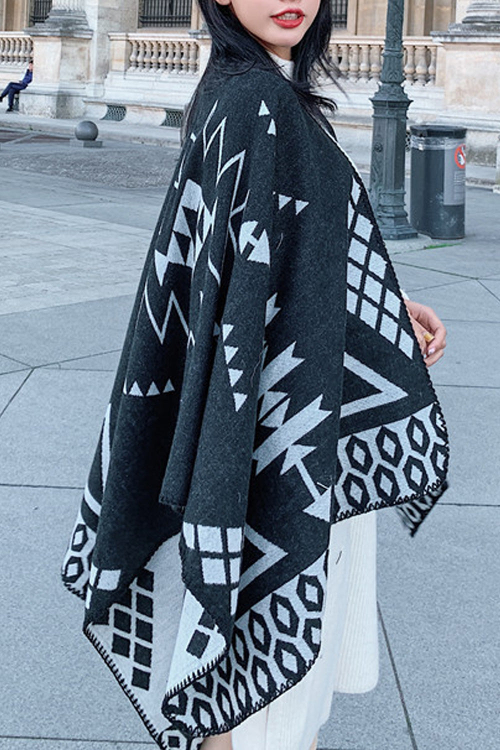 Women Fashionable Printed Pattern Cozy Soft Winter Shawl