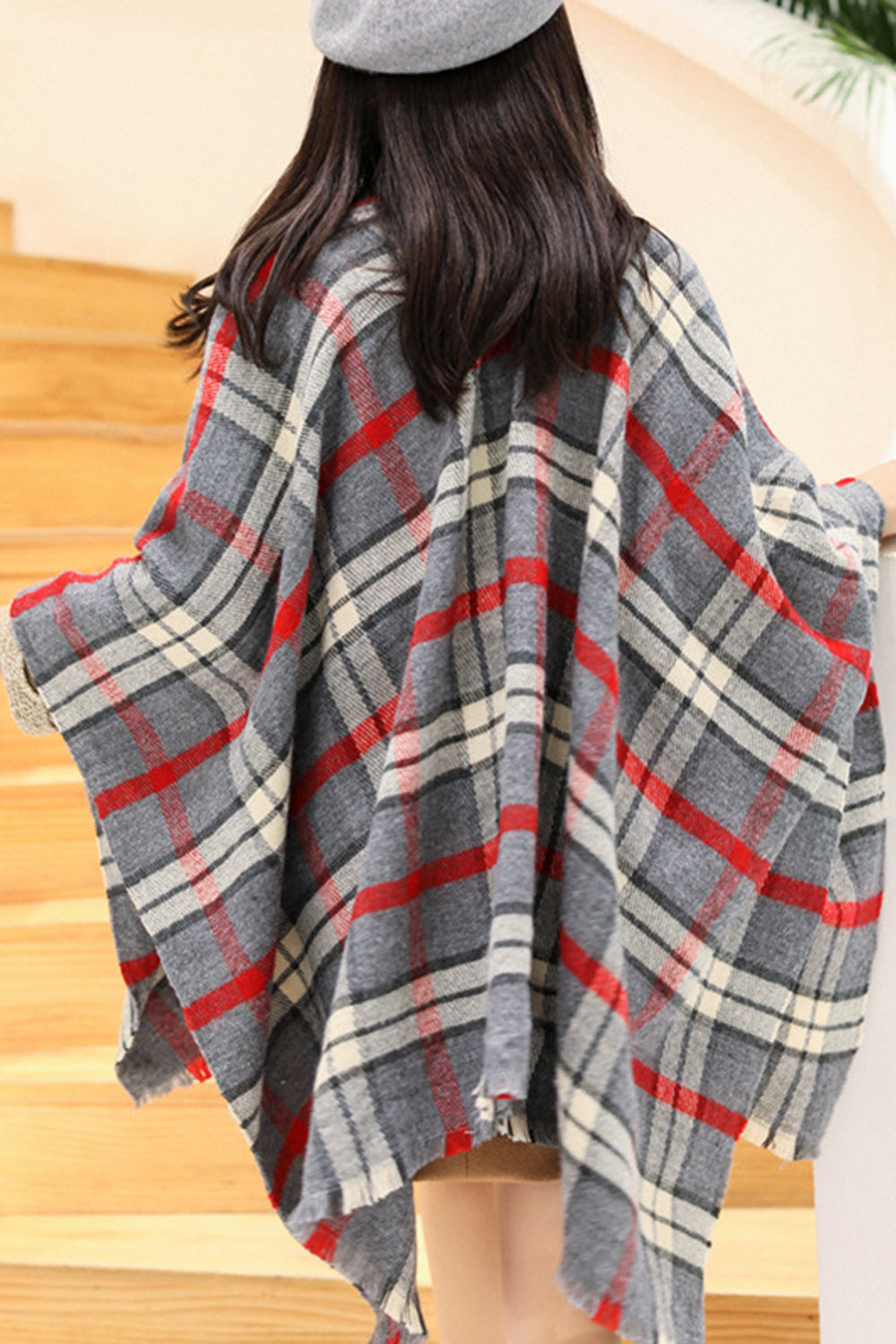 Women Pretty Plaid Pattern Classy Winter Warm Shawl