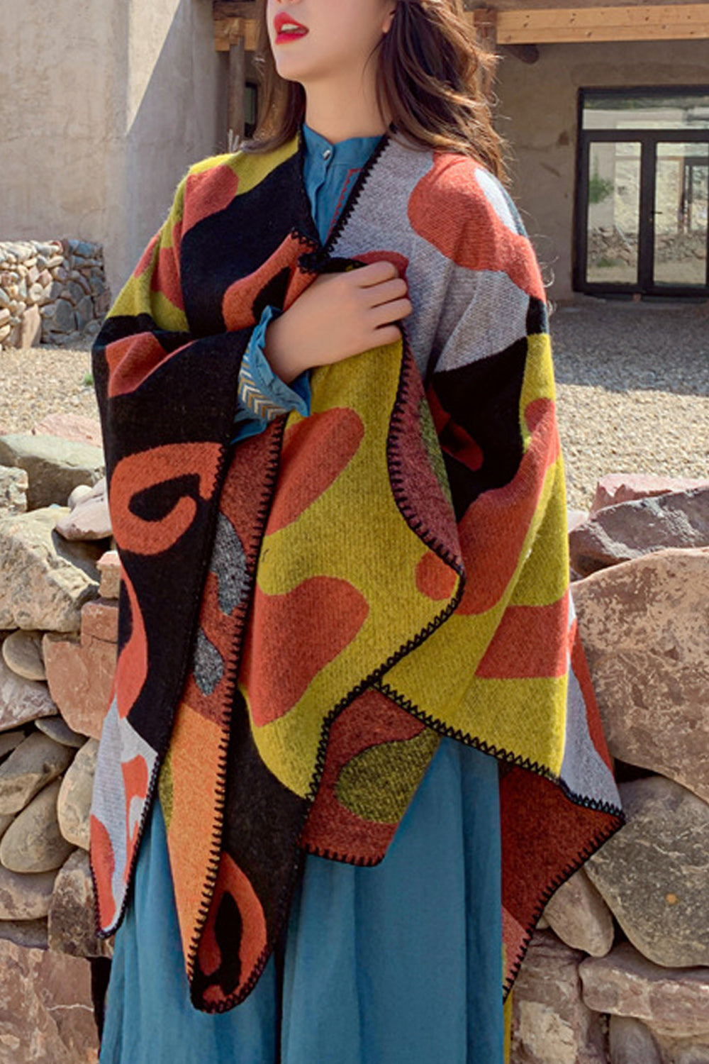 Women Warm Printed Pattern Beautiful Casual Shawl