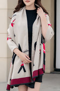 Women Thick Cashmere Cartoon Printed Stylish Warm Shawl