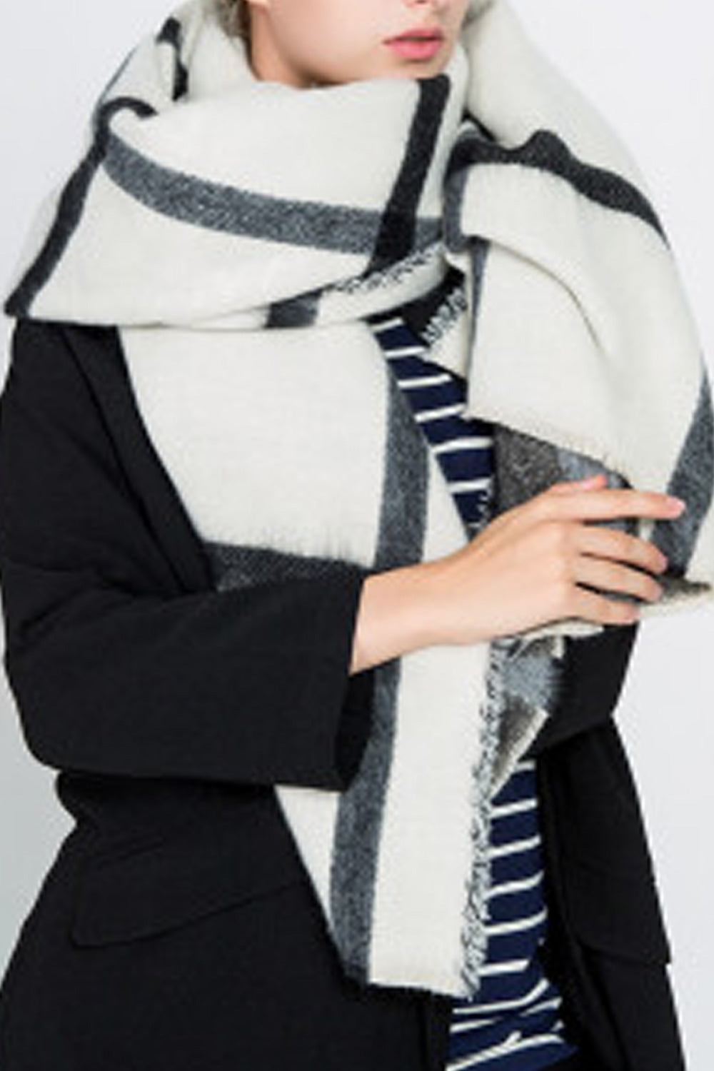 Women Plaid Pattern Comfortable Warm Fashionable Shawl