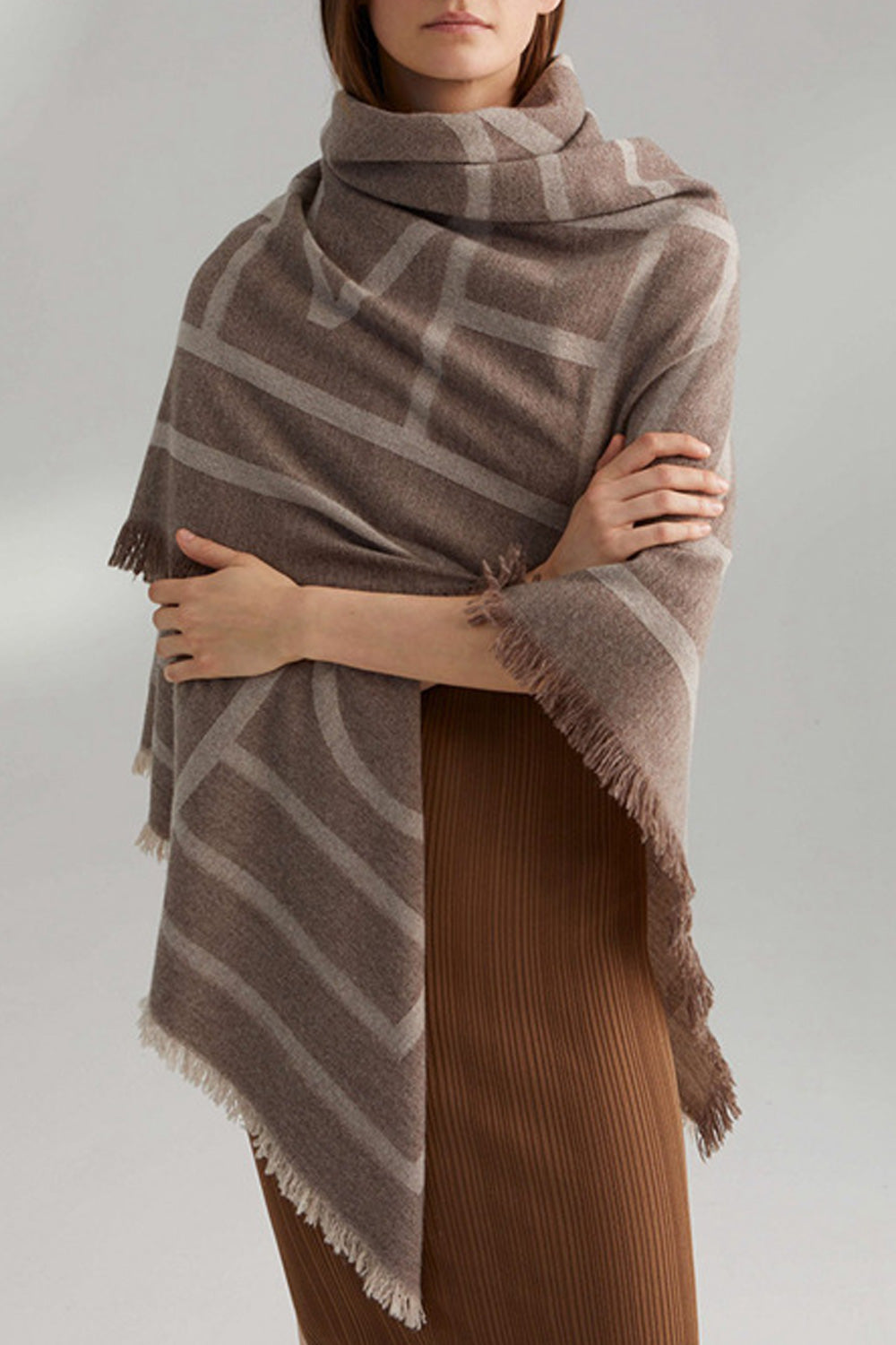 Women Pretty Solid Colored Warm Fashionable Casual Shawl