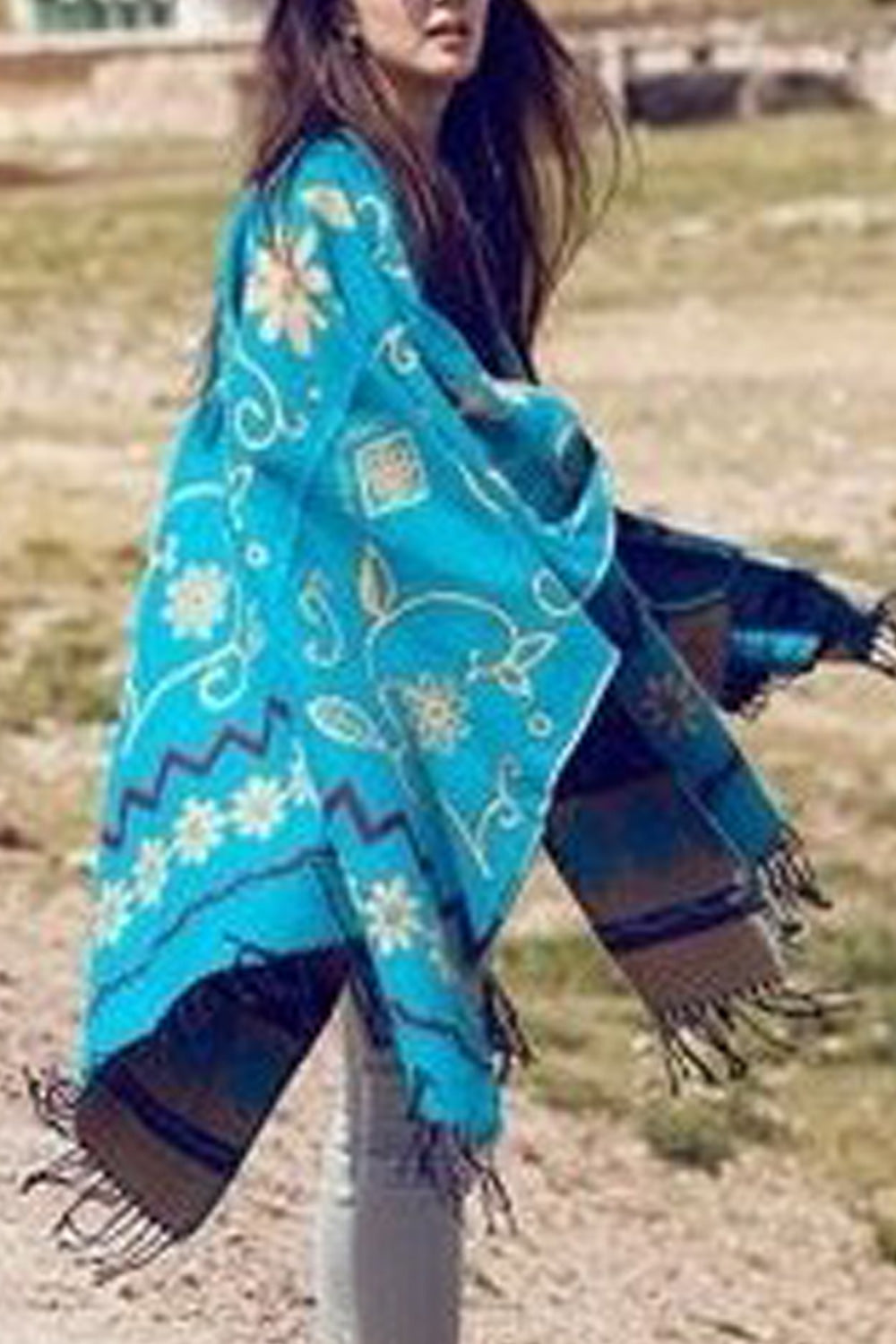 Women Cute Flower printed Thick Lovely Casual Shawl