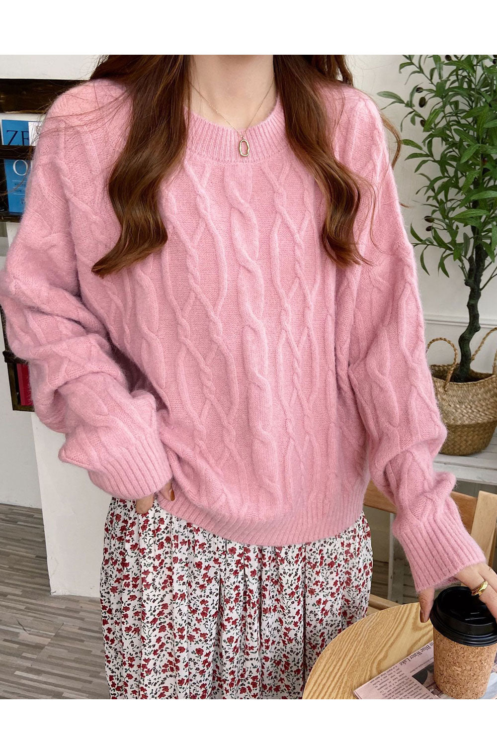Women Lovely Casual Winter Solid Pattern Decent Styled Sweater