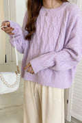 Women Lovely Casual Winter Solid Pattern Decent Styled Sweater