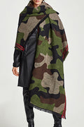 Women Camouflage Printed Warm Long Winter Casual Shawl