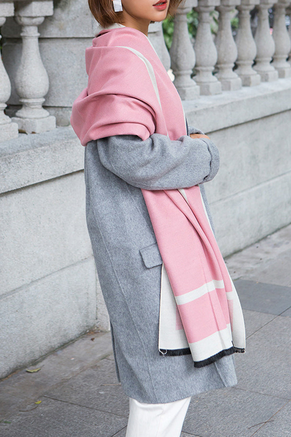 Women Bow Printed Stylish Warm Comfortable Winter Shawl