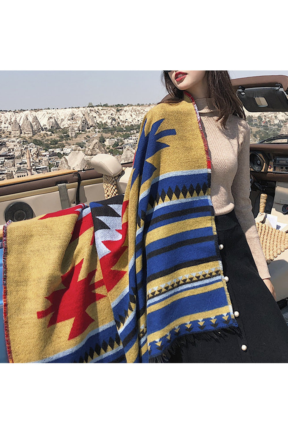 Women Classic Printed Style Comfortable Cashmere Shawl