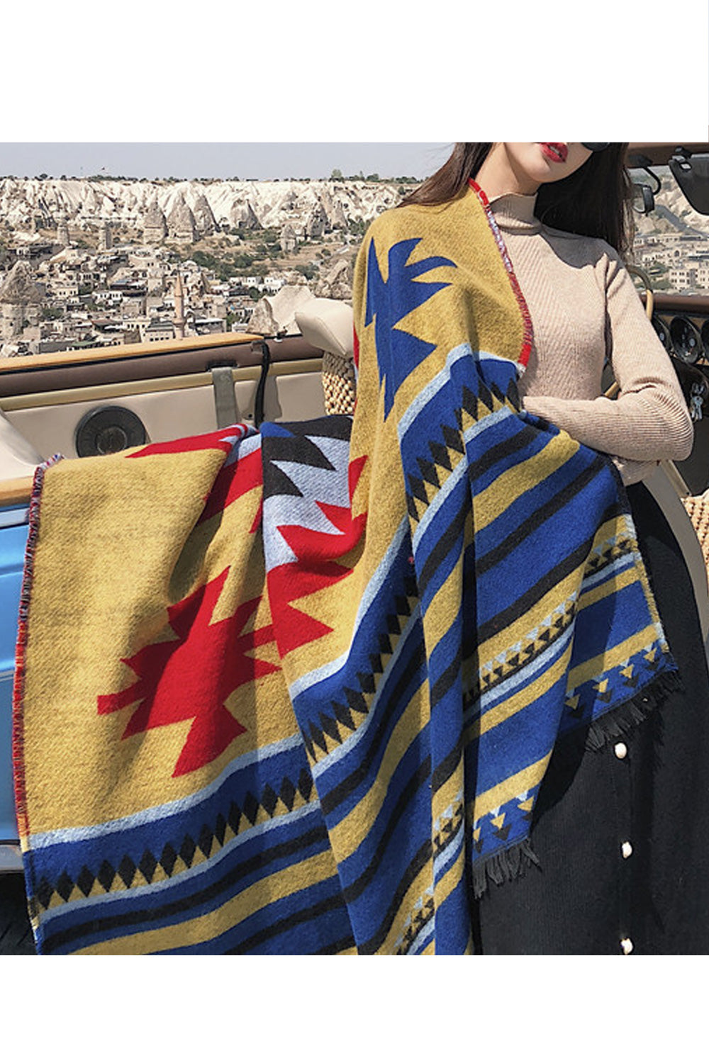 Women Classic Printed Style Comfortable Cashmere Shawl