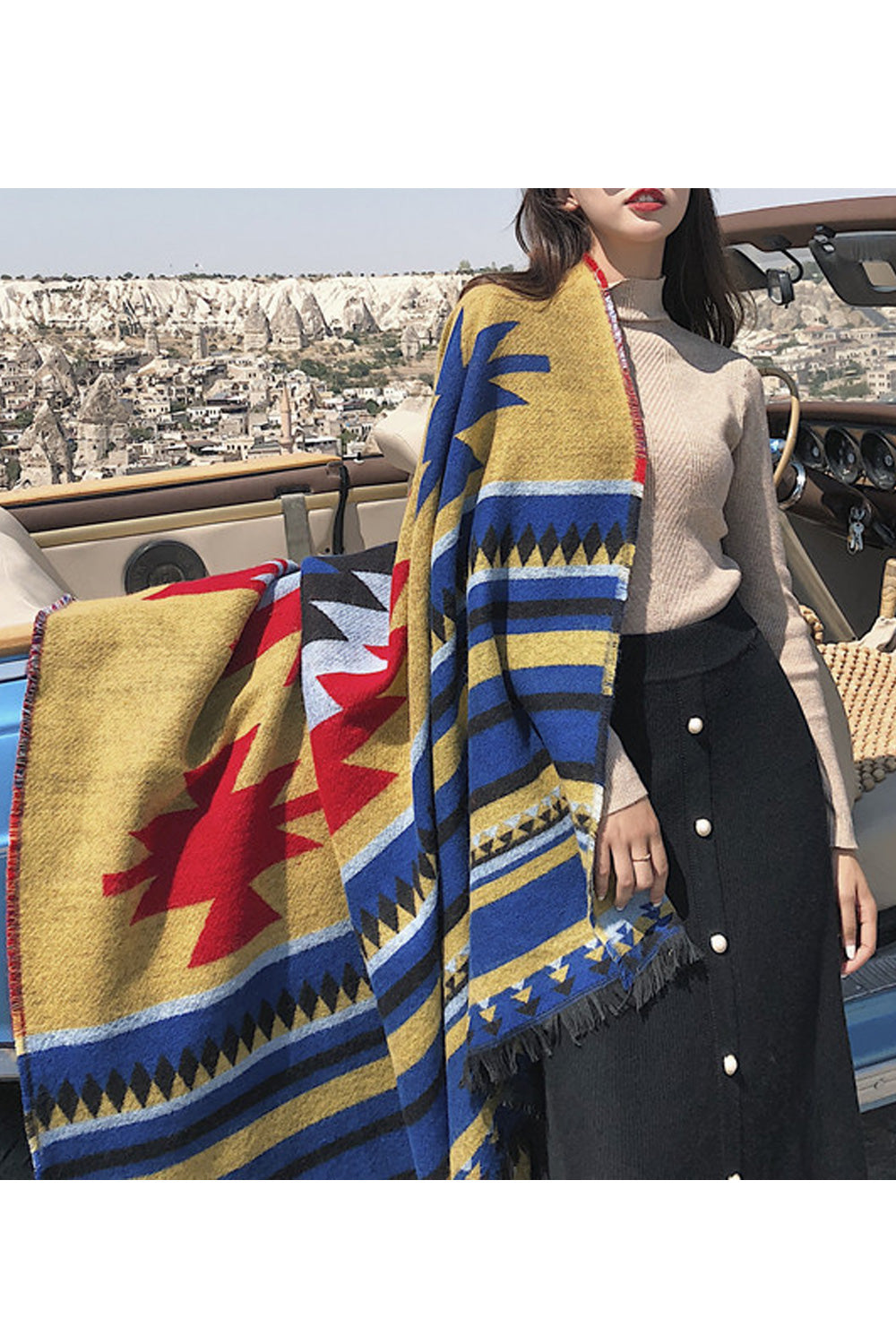 Women Classic Printed Style Comfortable Cashmere Shawl