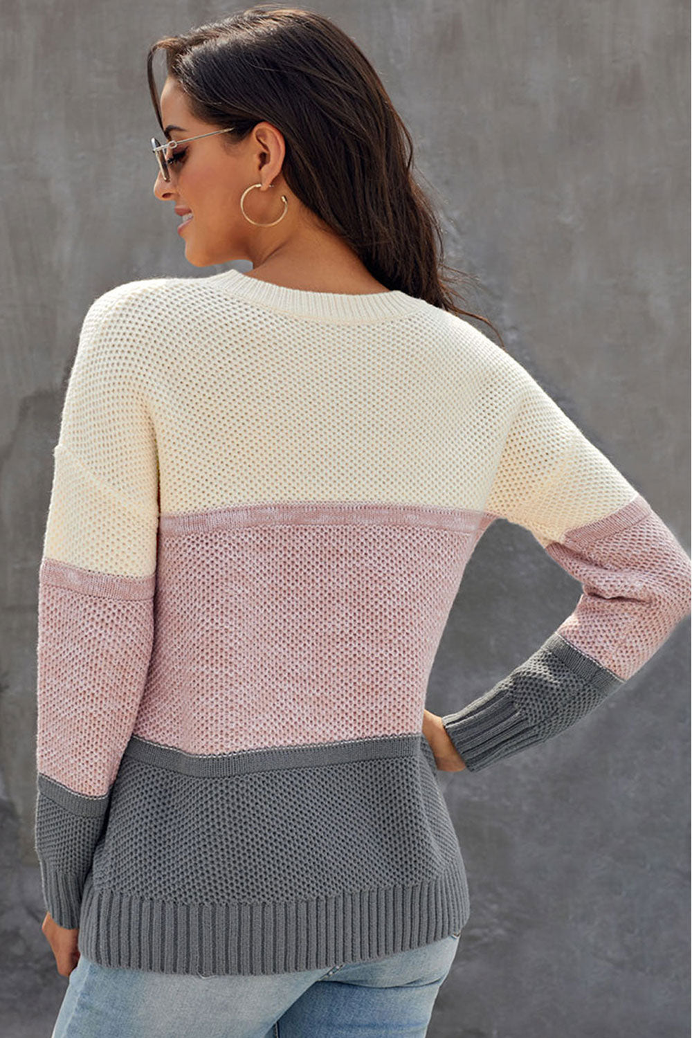 Women Round Neck Long Sleeve Warm Stretchable Sweater
