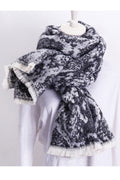Women Thick Winter Season Printed Pattern Muffler