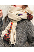 Women Hair Ball Decorated Warm Windproof Comfy Muffler