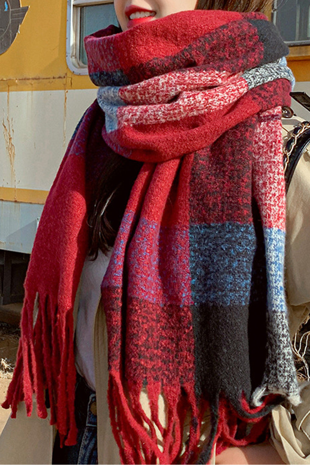 Women Tassel Hem Long Length Pretty Cozy Muffler