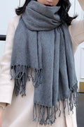 Women Winter Season Long Length Solid Pattern Beautiful Muffler