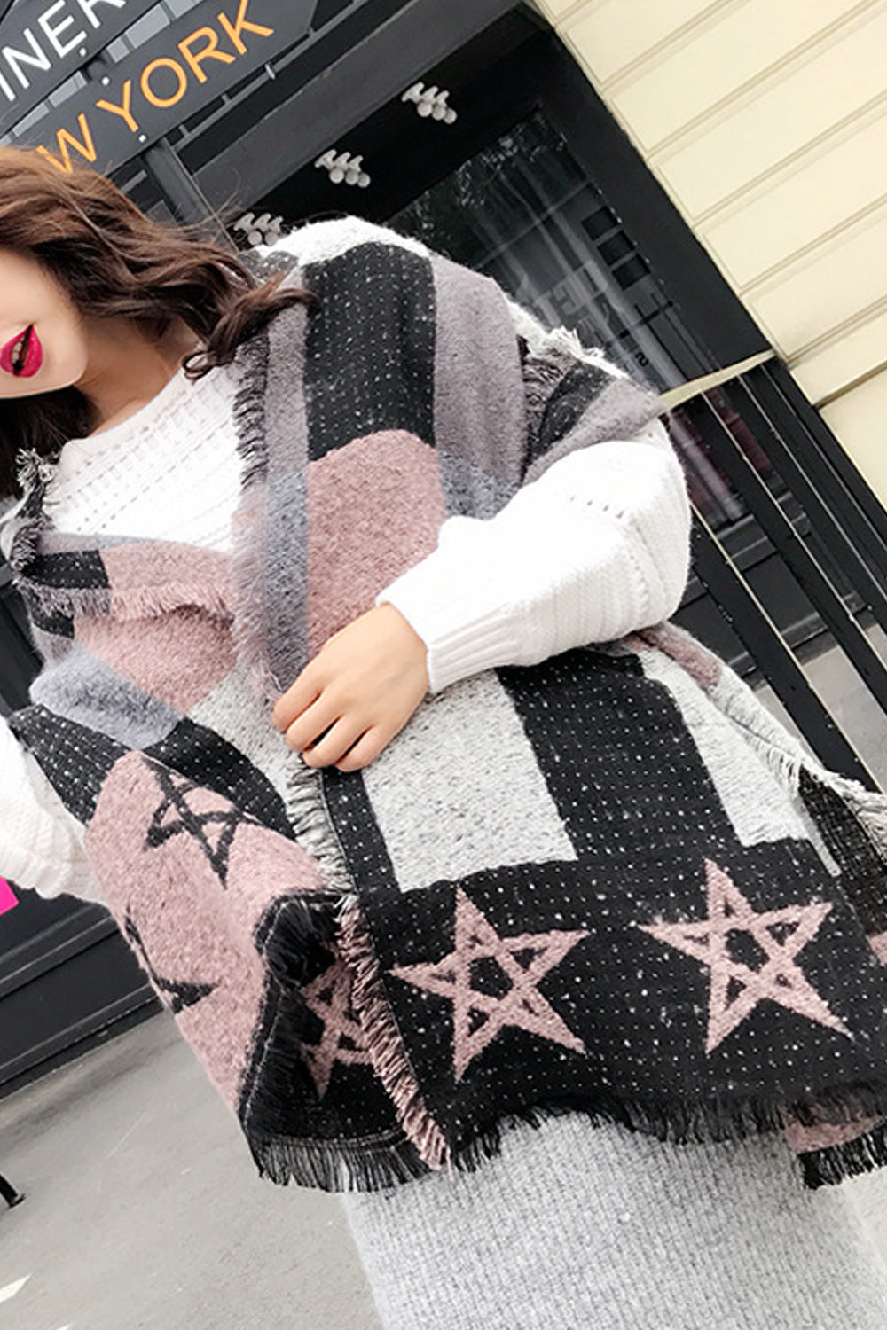 Women Comfortable Warm Thick Material Fashionable Muffler