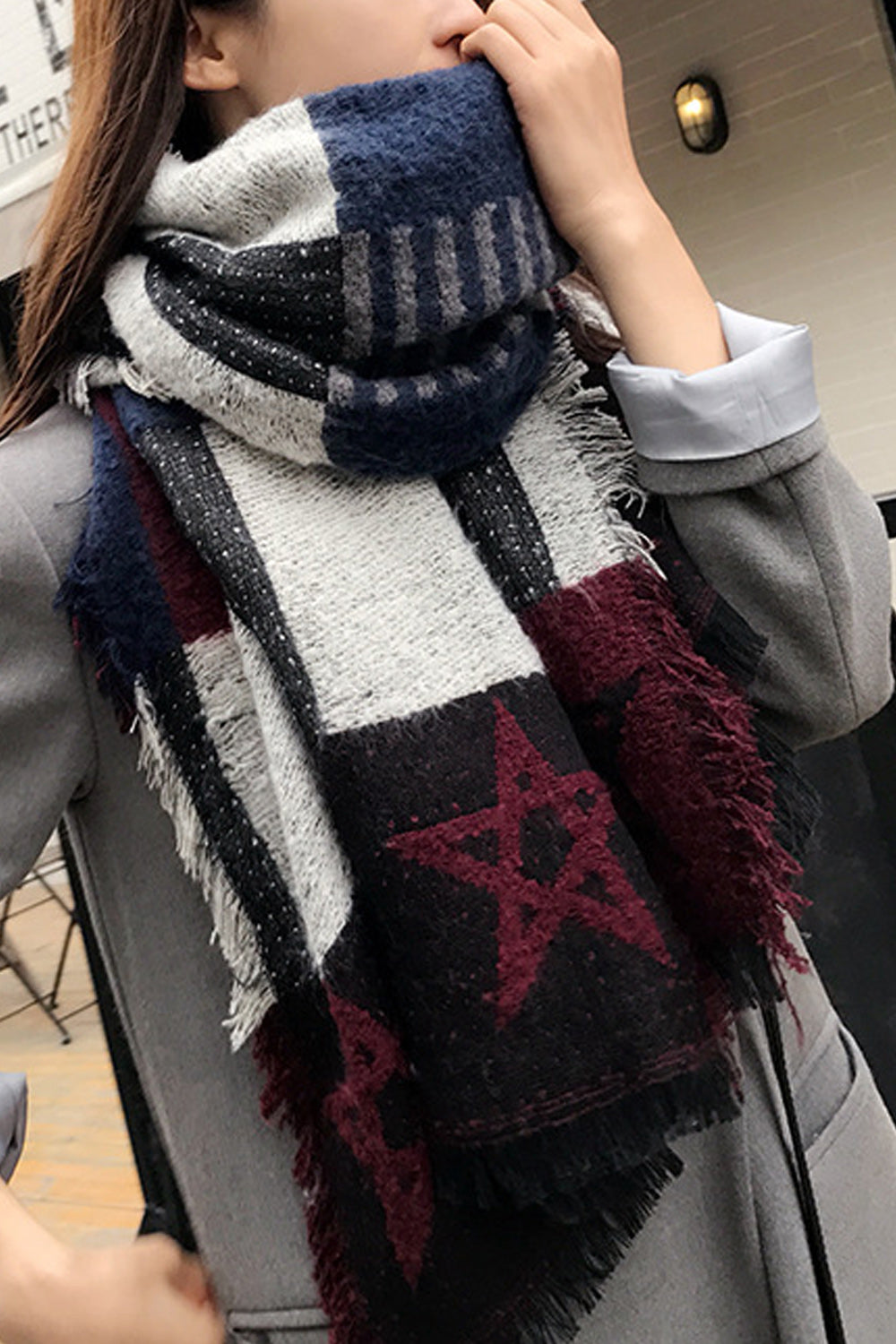 Women Comfortable Warm Thick Material Fashionable Muffler