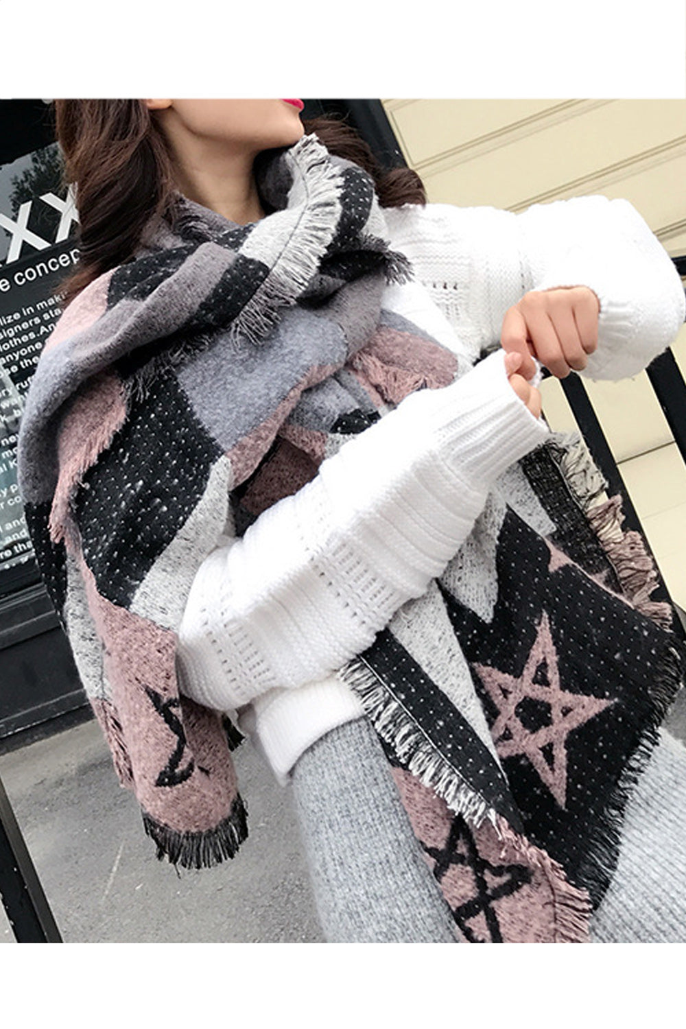 Women Comfortable Warm Thick Material Fashionable Muffler