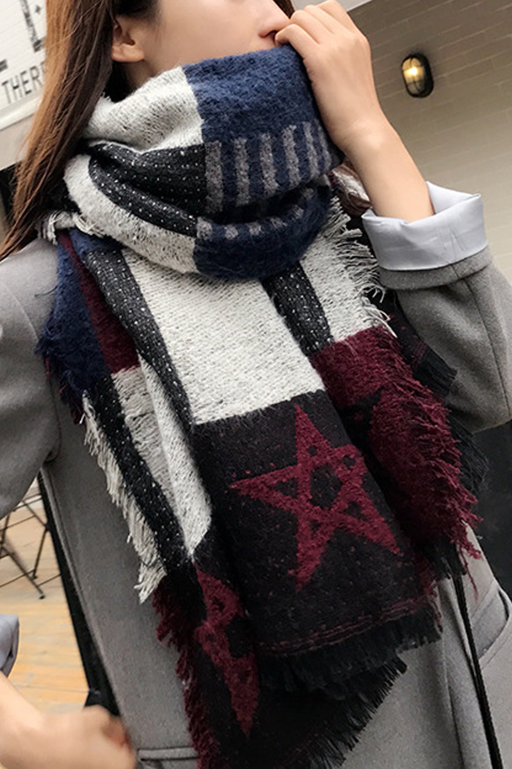 Women Comfortable Warm Thick Material Fashionable Muffler