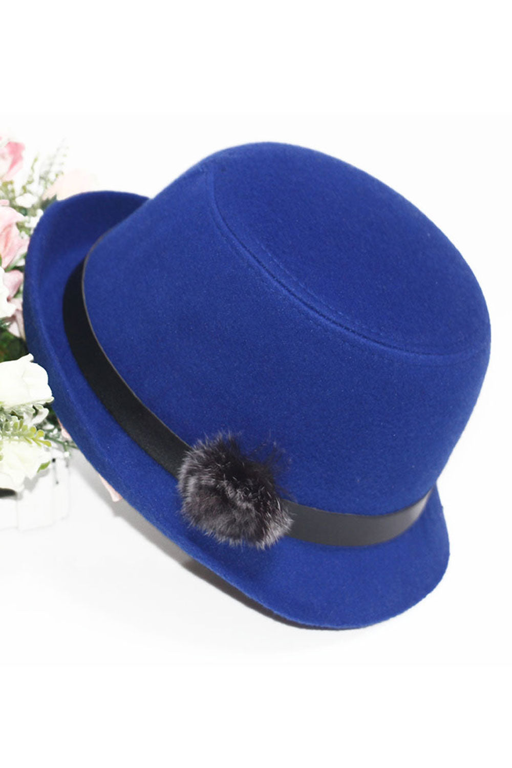 Women Cute Hairball Decoration Cold Protection Beret Hat